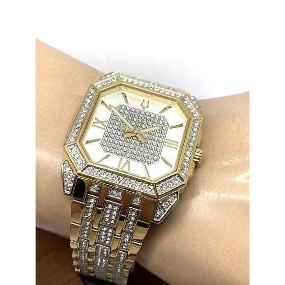 Bulova Men's Watch 98A295 Octava Quartz Crystal Pave Gold Stainless Steel 40mm - Picture 6 of 14